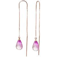 Pink Topaz Scintilla Briolette Earrings 4.5ctw in 9ct Rose Gold