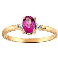 pink topaz and diamond allure ring 045ct in 9ct gold