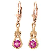 Pink Topaz San Francisco Drop Earrings 1.3ctw in 9ct Rose Gold