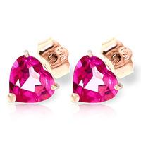 pink topaz heart stud earrings 325ctw in 9ct rose gold