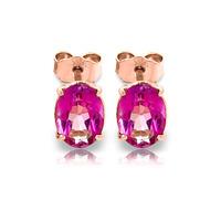 Pink Topaz Stud Earrings 1.8ctw in 9ct Rose Gold