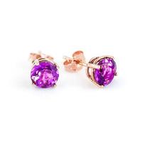 Pink Topaz Stud Earrings 3.1ctw in 9ct Rose Gold