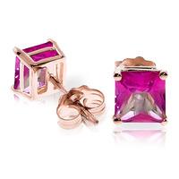 Pink Topaz Stud Earrings 1.75ctw in 9ct Rose Gold