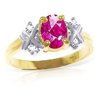 pink topaz and diamond ring 085ct in 9ct gold