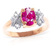 pink topaz and diamond ring 085ct in 9ct rose gold