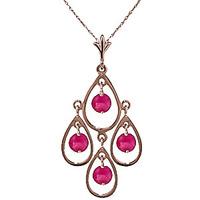 Pink Topaz Quadruplo Milan Pendant Necklace 1.2ctw in 9ct Rose Gold