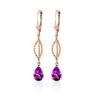 Pink Topaz Sceptre Drop Earrings 3.0ctw in 9ct Rose Gold