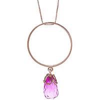 Pink Topaz Infinity Briolette Pendant Necklace 3.0ct in 9ct Rose Gold