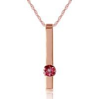 Pink Topaz Bar Drop Pendant Necklace 0.25ct in 9ct Rose Gold