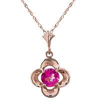 pink topaz corona pendant necklace 055ct in 9ct rose gold