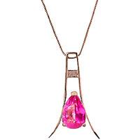 pink topaz eiffel pendant necklace 15ct in 9ct rose gold