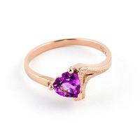 pink topaz devotion heart ring 095ct in 9ct rose gold