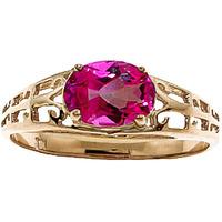 Pink Topaz Catalan Filigree Ring 1.15ct in 9ct Gold