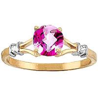 Pink Topaz and Diamond Aspire Ring 1.0ct in 9ct Gold