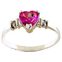 Pink Topaz and Diamond Ring 0.95ct in 9ct Gold