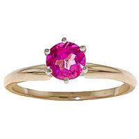 Pink Topaz Crown Solitaire Ring 0.65ct in 9ct Gold