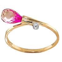 pink topaz and diamond droplet ring 25ct in 9ct gold