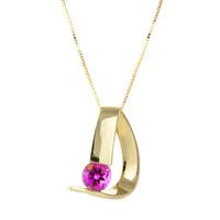 Pink Topaz Arc Pendant Necklace 1.0ct in 9ct Gold