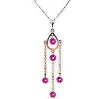 Pink Topaz Faro Pendant Necklace 1.5ctw in 9ct Rose Gold