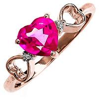 Pink Topaz and Diamond Trinity Ring 0.95ct in 9ct Rose Gold