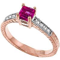 Pink Topaz and Diamond Shoulder Set Ring 0.5ct in 9ct Rose Gold