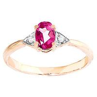 Pink Topaz and Diamond Allure Ring 0.45ct in 9ct Rose Gold