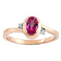 Pink Topaz and Diamond Meridian Ring 0.5ct in 9ct Rose Gold