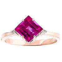 pink topaz and diamond ring 175ct in 9ct rose gold