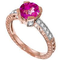 pink topaz and diamond renaissance ring 15ct in 9ct rose gold