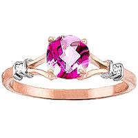 Pink Topaz and Diamond Aspire Ring 1.0ct in 9ct Rose Gold