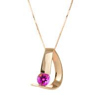 Pink Topaz Arc Pendant Necklace 1.0ct in 9ct Rose Gold