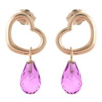 Pink Topaz Stud Earrings 4.5ctw in 9ct Rose Gold