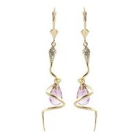 pink topaz and diamond serpent earrings 45ctw in 9ct gold