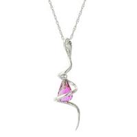 pink topaz and diamond serpent pendant necklace 225ct in 9ct white gol ...