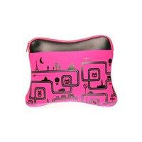 Pink Memory Foam Neoprene Laptop / Notebook Sleeve With Black Print Up to 10.2 Inch Laptops