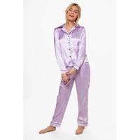 pj with contrast piping lilac