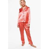 PJ With Contrast Piping - coral