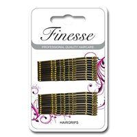 *pk Size Now 6* Finesse Hairgrips - Brown4.5cm