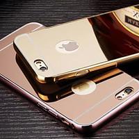 Plating Mirror Back with Metal Frame Phone Case for iPhone 6s 6 Plus
