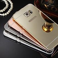 Plating Mirror Back with Metal Frame Phone Case for Galaxy S7 S4 S5 S6 edge plus