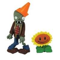 plants vs zombies 3 inch conehead zombie and sunflower figure