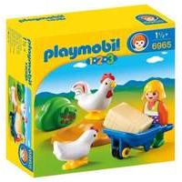 Playmobil - 1-2-3 - Farmer\'s Wife With Hens