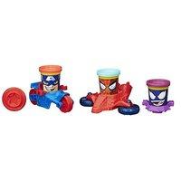 Play-doh Marvel Can Heads Vehicles Birthday Card Bundle