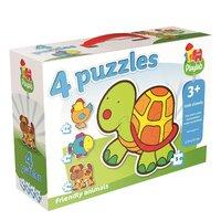 playlab 4 in 1 jumbo shaped friendly animals jigsaw puzzles