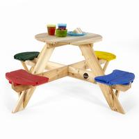 Plum Childrens Circular Picnic Table with Coloured Seats Plum Childrens Round Picnic Table