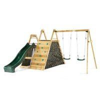 Plum Outdoor Wooden Climbing Pyramid with Swing Arm