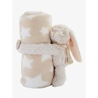 Plush Bunny Soft Toy and Blanket Gift Set beige
