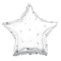 Platinum Sparkle Star Helium Balloon