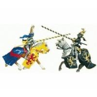 Plastoy Horse Figurine with Yellow and Blue Cloak