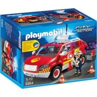 playmobil fire chiefs car with light and sound 5364